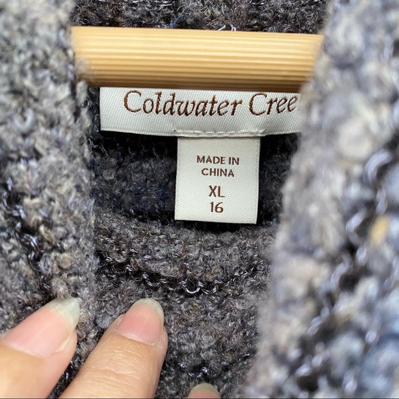 Coldwater Creek Ombré Cowl neck textured Sweater blue/ grey unique Gorge… - Picture 3 of 5
